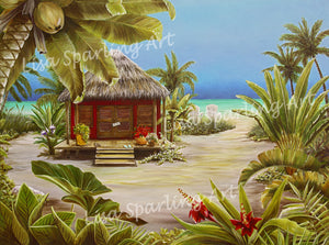 "Gone To The Beach" Acrylic Lisa Sparling Original Commission Piece