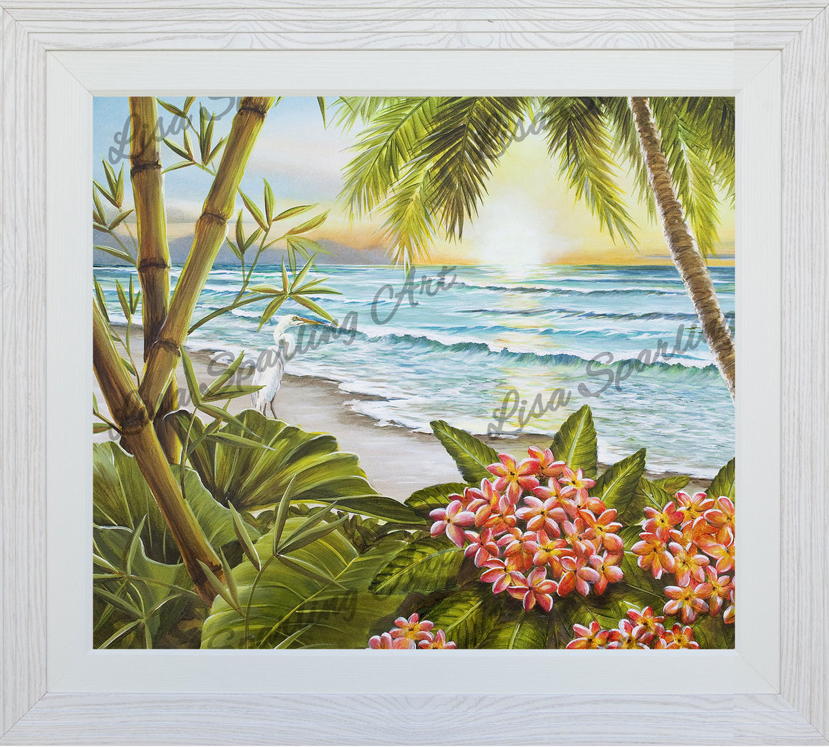 Flowers in Paradise - Original 11 x 14 outlet Framed Painting - SALE