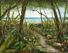 Path To Paradise Acrylic Lisa Sparling Giclee reproduction, tropical, art, ocean, coastline, coastal