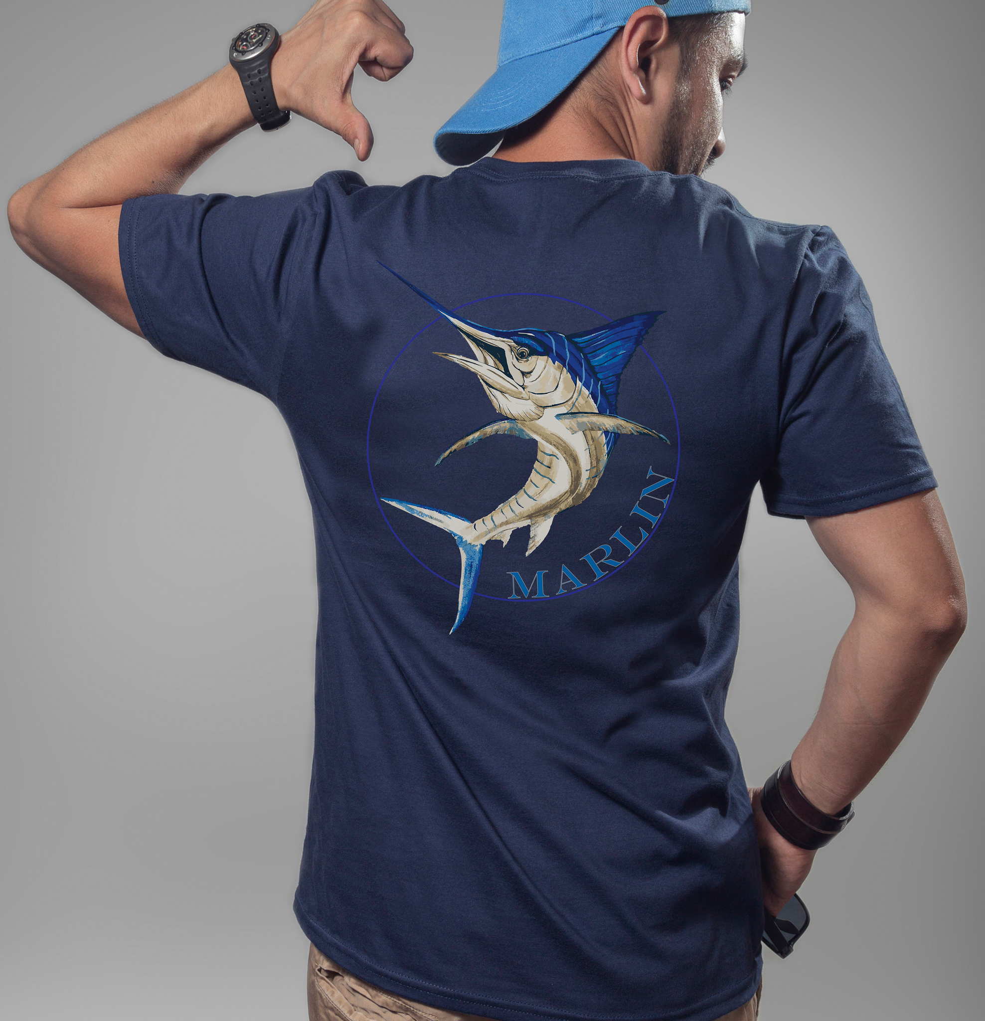 Marlin Fish Men's T- Shirt, Men's Fish Shirt, Fish Shirt, Marlin Fishi –  Lisa Sparling Art