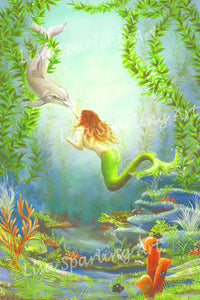 Mermaid "Underwater Fantasy" Acrylic Lisa Sparling Original Painting