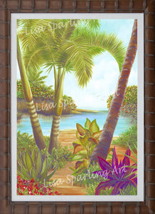 "Tropical Lagoon I & II" Set of Acrylic Lisa Sparling Originals